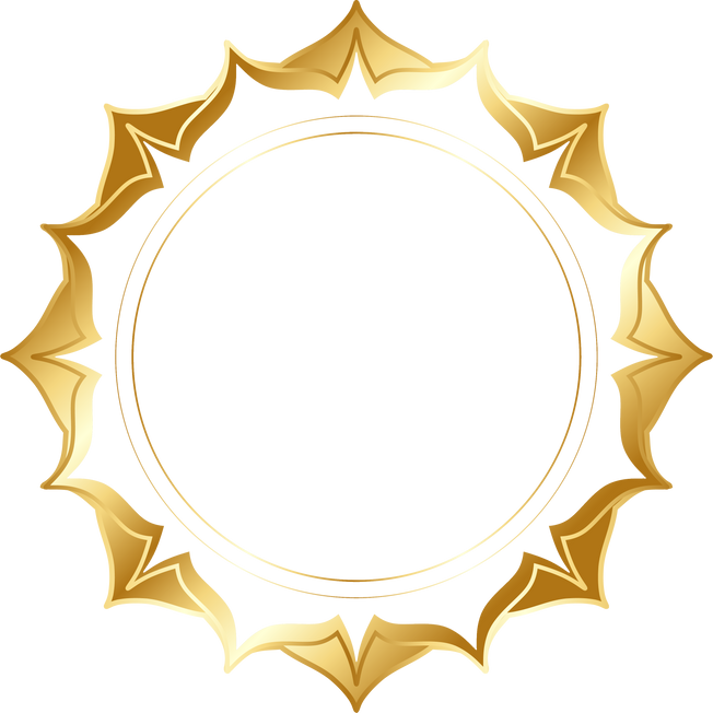 Gold Badge Circle Frame Isolated